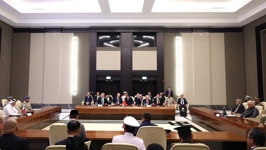 Turkey, Qatar, Pakistan, and Indonesia sign an agreement aimed at boosting defence cooperation and strengthening defensive capabilities, in Doha, Qatar. 