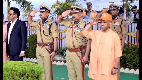 The Police Commemoration Day-2026 event at the Reserve Police Lines in Lucknow. (HT Photo)