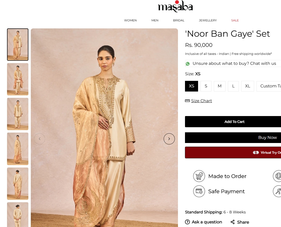 The price of Deepika Padukone's outfit. The price of Deepika Padukone's outfit.