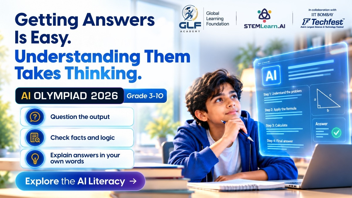 The Global Learning Foundation AI Olympiad 2026 aims to help students in Grades 3 to 10 develop a better understanding of artificial intelligence and its responsible use. The Global Learning Foundation AI Olympiad 2026 aims to help students in Grades 3 to 10 develop a better understanding of artificial intelligence and its responsible use.