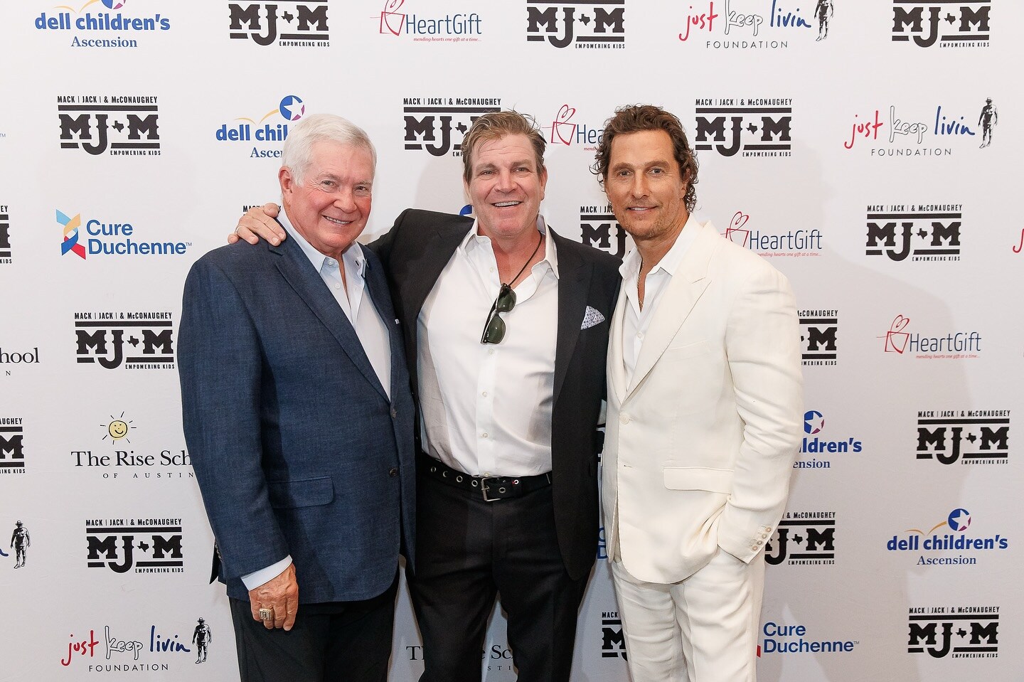 Mack Brown, Jack Ingram, and Matthew McConaughey created MJ&M, which organizers say has raised more than $78 million since 2013 (@mackjackmcconaughey/Instagram)