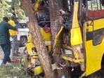 A bus carrying 46 passengers crashed into a tree near Semarmathani in Chhattisgarh’s MCB district, killing six and injuring 40, police said.