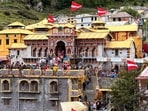 People visit the Badrinath Temple amid the ongoing 'Char Dham Yatra' in Chamoli district.
