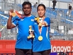 India's Sheetal Devi and Toman Kumar clinched the compound mixed team gold at the Asian Para Games, beating Indonesia's Teodora Audi Ayudia Ferelly and Ken Swagumilang 151-148 in a one-sided final(Handout )