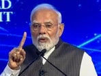 Prime Minister Narendra Modi addresses the 'NDTV World Summit 2026', in New Delhi. (@NarendraModi/PTI Photo)