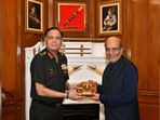The corner, which also displays a pair of elephant tusks, has long served as a favoured backdrop for successive Army chiefs to strike a pose with visiting dignitaries and exchange mementos. 