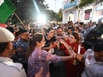 The Congress women’s wing during a protest in New Delhi.
