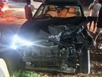The Kia Sonet involved in the accident.
