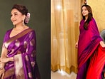 Madhuri Dixit’s purple saree has me rethinking festive styling(Instagram)