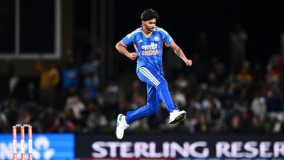 New Zealand continued to score runs, but India chipped in with wickets - with Mayank Yadav, Arshdeep Singh and Axar Patel picking up a wicket each. (AP)