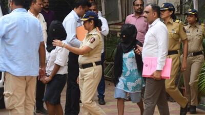 Kunal Sanjay, 21, Sumit Soraliya, 19, Radha Verma, 23 and Babita Rao, 23 were produced before the Esplanade metropolitan magistrate court on Thursday. (Bhushan Koyande/ HT Photo) Kunal Sanjay, 21, Sumit Soraliya, 19, Radha Verma, 23 and Babita Rao, 23 were produced before the Esplanade metropolitan magistrate court on Thursday. (Bhushan Koyande/ HT Photo)