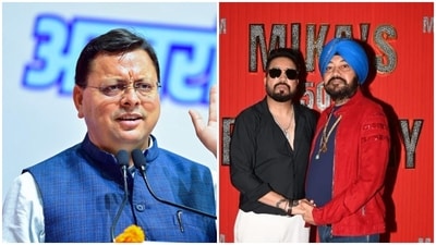 Pushkar Singh Dhami speaks to Mika Singh about Daler Mehndi, says artists welcome in Uttarakhand. (HT file) Pushkar Singh Dhami speaks to Mika Singh about Daler Mehndi, says artists welcome in Uttarakhand. (HT file)