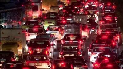 Traffic congestion hit key Gurugram roads, including NH-48 towards Jaipur and MG Road