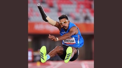 Nishad won gold in the men’s high jump on Monday and another in the men’s long jump event the following day. Nishad won gold in the men’s high jump on Monday and another in the men’s long jump event the following day.