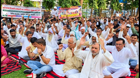 Rohtak’s district helpline received 1,022 electricity complaints by Thursday morning, while Sirsa officials reported 30 non-functional feeders out of approximately 900. (Manoj Dhaka/HT)