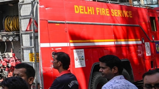 A Delhi Fire Services (DFS) official said the fire control room received a call at 1.50am, regarding a fire in a house in Balbir Nagar Extension, Gali Number-16, Nala Road. (Sanchit Khanna/ Hindustan Times)