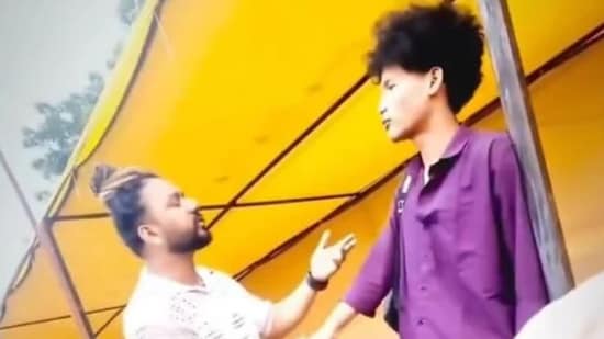 In the video, Amir Shokeen allegedly makes offensive comments about the youth's appearance and regional identity after learning that he is from Tripura. (Screengrab/X via @KirenRijiju)