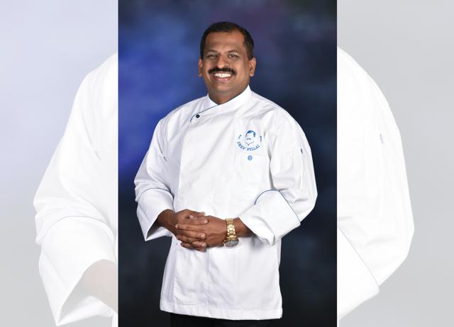 Suresh Pillai serves a Malayali spiced-marrow dish at Chef Pillai in Kochi.