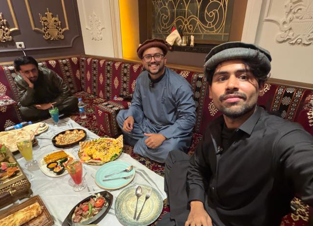 Vishnu Saha was treated to a traditional meal worth ₹10,000 by his Afghan hosts. (INSTAGRAM/TheWanderingManiac) Vishnu Saha was treated to a traditional meal worth ₹10,000 by his Afghan hosts. (INSTAGRAM/TheWanderingManiac)