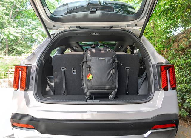 With all seats up, boot space is tight, but if you fold the last row, it swallows plenty.