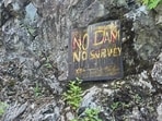 Protesters demand halt to surveys and consultation of a large dam on the Siang River(Utpal Parashar)