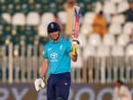 England's Harry Brook celebrates after scoring double century. England's Harry Brook celebrates after scoring double century.