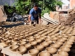 Gram it: Potters are busy moulding earthen lamps as Delhi readies itself to welcome the festival of lights. Ahead of Diwali in November, here’s how an artisan in Gurugram is engrossed in his craft. This festive season, support #VocalForLocal and buy diyas from your local artisans.(Photo: PTI)