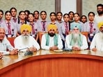 Punjab chief minister Bhagwant Mann during his interaction with schoolchildren on Thursday. (@BhagwantMann X) Punjab chief minister Bhagwant Mann during his interaction with schoolchildren on Thursday. (@BhagwantMann X)