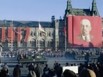 A military parade marking the 61st anniversary of the October Revolution in Moscow’s Red Square in 1978.