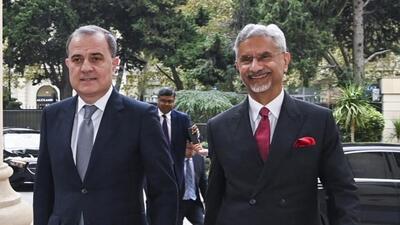 Jaishankar meets Azerbaijan President Ilham Aliyev in Baku to deepen cooperation in trade, energy, tourism and transport. (@DrSJaishankar)