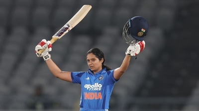 Pratika Rawal scored an unbeaten 100 against Zimbabwe. (X Image/@BCCIWomen)