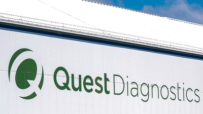 The Quest Diagnostics logo is seen amid a reported breach impacting patient records. (AP Photo)