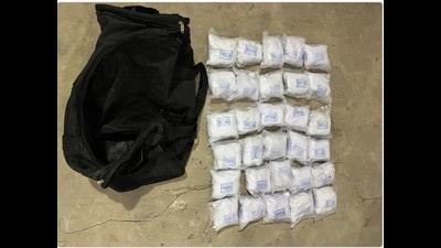 The heroin seized by Ferozepur police. (HT Photo)