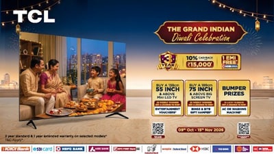 TCL Rolls Out Diwali Offers with up to ₹15000 Cashback and Exciting Rewards on TVs TCL Rolls Out Diwali Offers with up to ₹15000 Cashback and Exciting Rewards on TVs