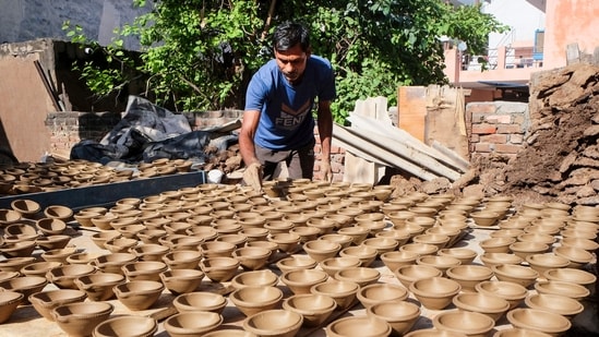 Gram it: Potters are busy moulding earthen lamps as Delhi readies itself to welcome the festival of lights. Ahead of Diwali in November, here’s how an artisan in Gurugram is engrossed in his craft. This festive season, support #VocalForLocal and buy diyas from your local artisans.
