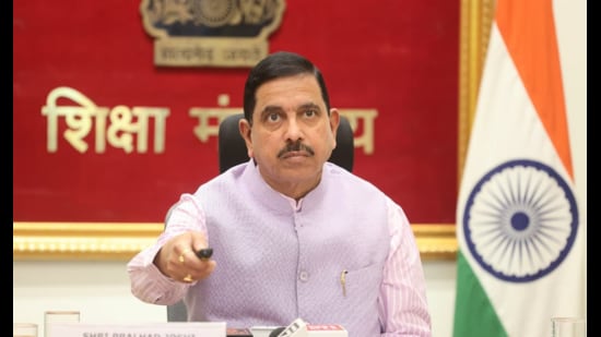 Union education minister Pralhad Joshi launching the KTS 5.0 registration portal.