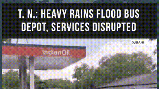 Tamil Nadu: Heavy Rains Flood Virudhunagar Bus Depot, Disrupt Services