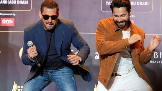 Salman Khan and Varun Dhawan at a press conference for the 27th International Indian Film Academy (IIFA) Awards, in Mumbai.