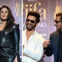 আইফার মঞ্চে শাহিদ, সলমন ও করিনা। (AFP)