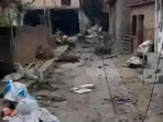 A view of the site following a blast at a firecracker manufacturing unit in Siwan, Bihar, on Friday, October 23, 2026.