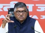 BJP MP Ravi Shankar Prasad addresses a press conference in New Delhi.(ANI Video Grab)