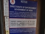 ED officials on October 15 changed the lock of the flat in presence of police personnel and witnesses and restored its possession. (HT Photo)