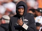 Lamar Jackson has been ruled out vs Bengals because of an ankle injury.(Getty Images via AFP)