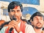 Manoj Jarange patil @ MPSC students protest near SM Joshi bridge -HT photo