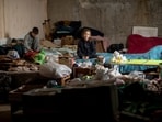 Nine-year-olds Alina and Artem in an underground car park-turned-bomb shelter in Ukraine, in 2022. (Unicef / Oleksiy Filippov)