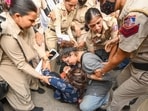 The detained protesters were released after an hour, police said.
