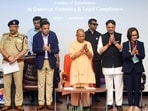 Uttar Pradesh chief minister Yogi Adityanath inaugurates the LEXQ Centre of Excellence during the ‘TechSangam’ international conference in Lucknow on Saturday. (ANI PHOTO)