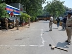 File photo of Mumbai Police at the firing site after three people fired on Bollywood actor Tiger Shroff on Oct. 18. 