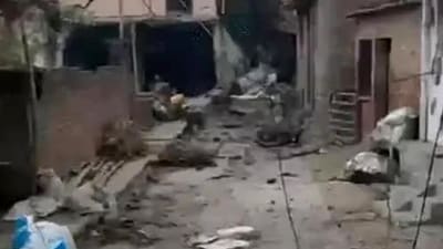 A view of the site following a blast at a firecracker manufacturing unit in Siwan, Bihar, on Friday, October 23, 2026. (HT Photo)