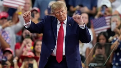 President Donald Trump appeared to make guttural sounds when speaking in South Carolina and Iowa. (AP)